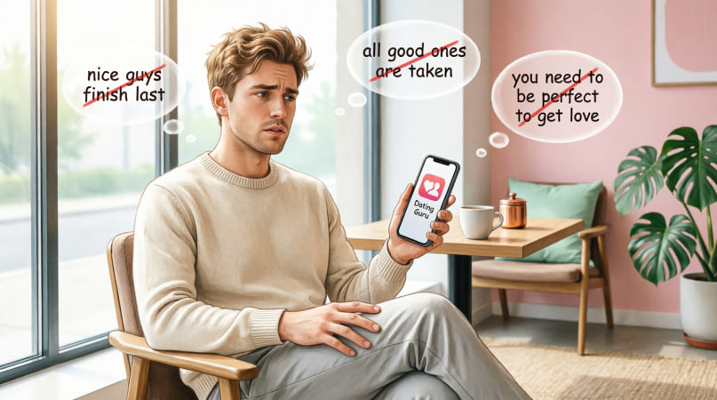 Man questioning common dating myths